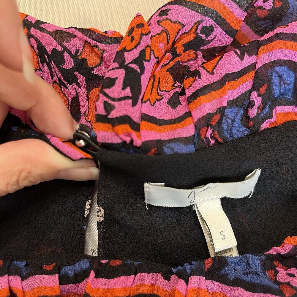 Joie Small Silk Summer Dress Off the Shoulder Low-High Lined - Picture 8 of 8